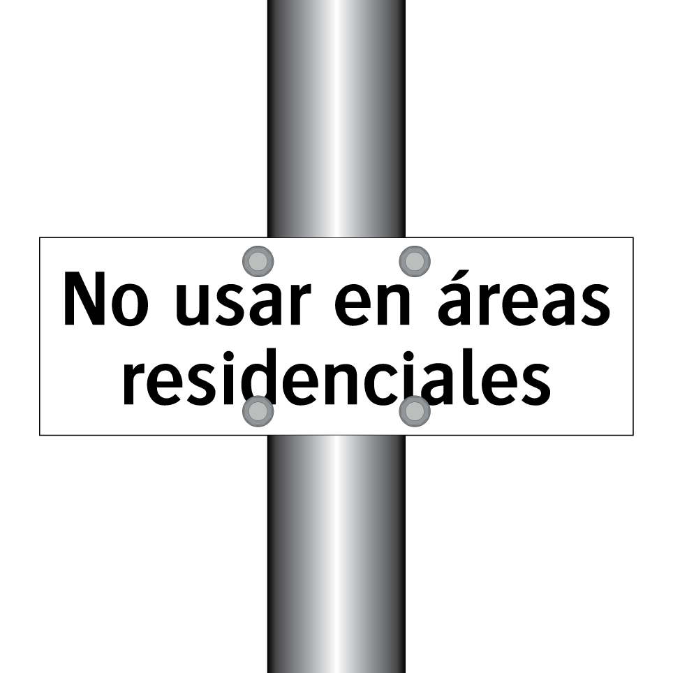 No usar en áreas residenciales