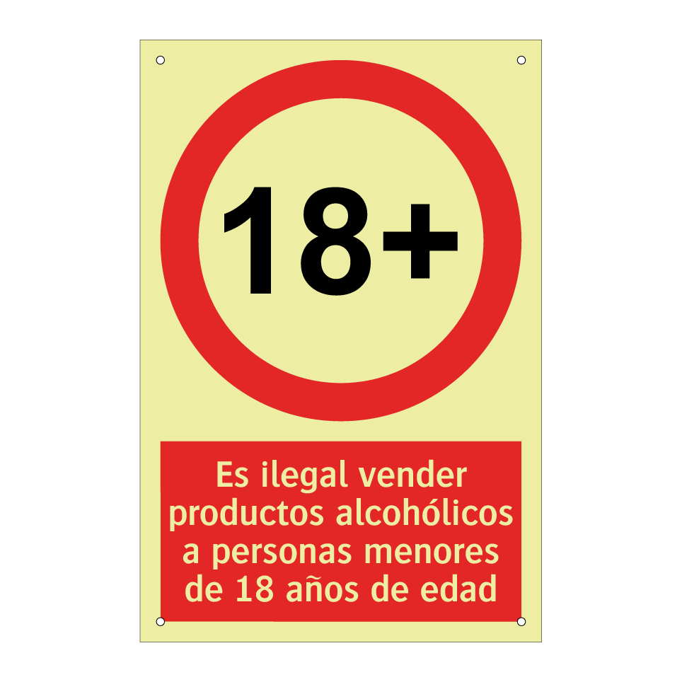 Es ilegal vender productos alcohólicos a personas menores de 18 años de edad