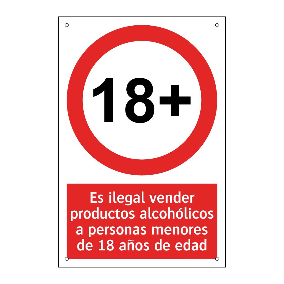 Es ilegal vender productos alcohólicos a personas menores de 18 años de edad