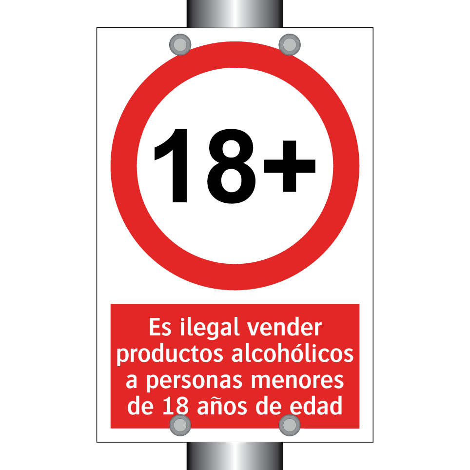 Es ilegal vender productos alcohólicos a personas menores de 18 años de edad