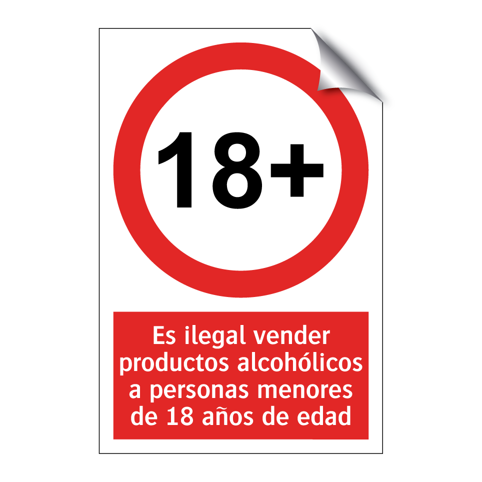 Es ilegal vender productos alcohólicos a personas menores de 18 años de edad