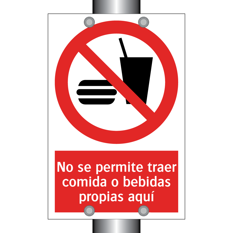 No se permite traer comida o bebidas propias aquí