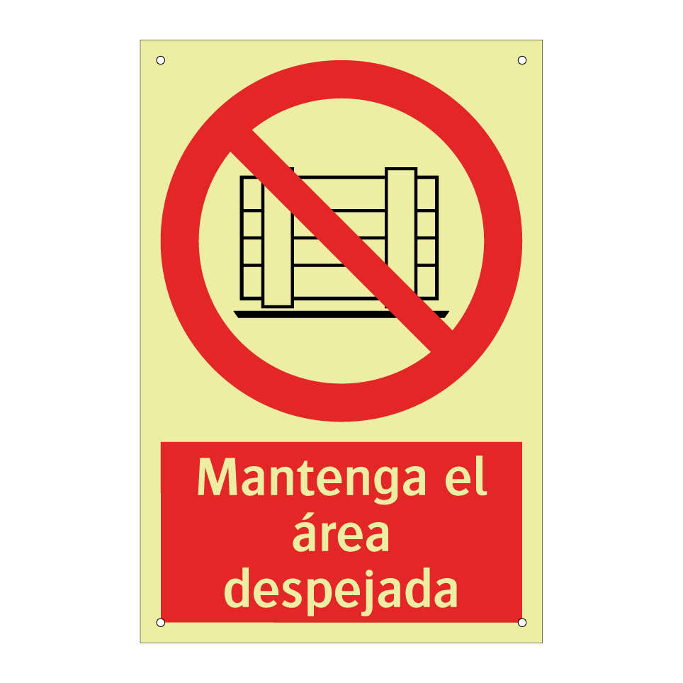 Mantenga el área despejada