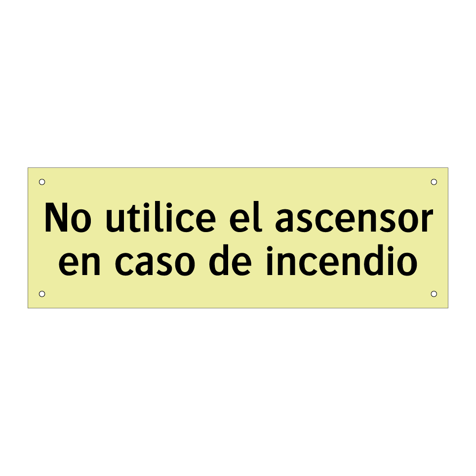 No utilice el ascensor en caso de incendio