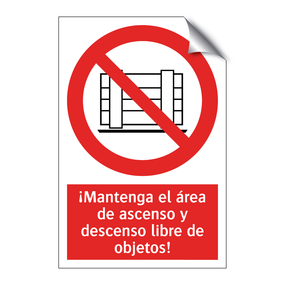 ¡Mantenga el área de ascenso y descenso libre de objetos!