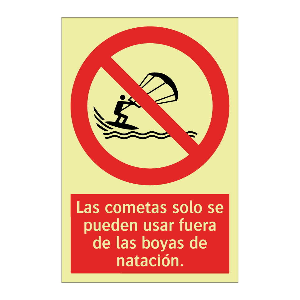 Las cometas solo se pueden usar fuera de las boyas de natación.