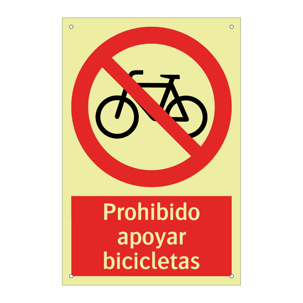 Prohibido apoyar bicicletas