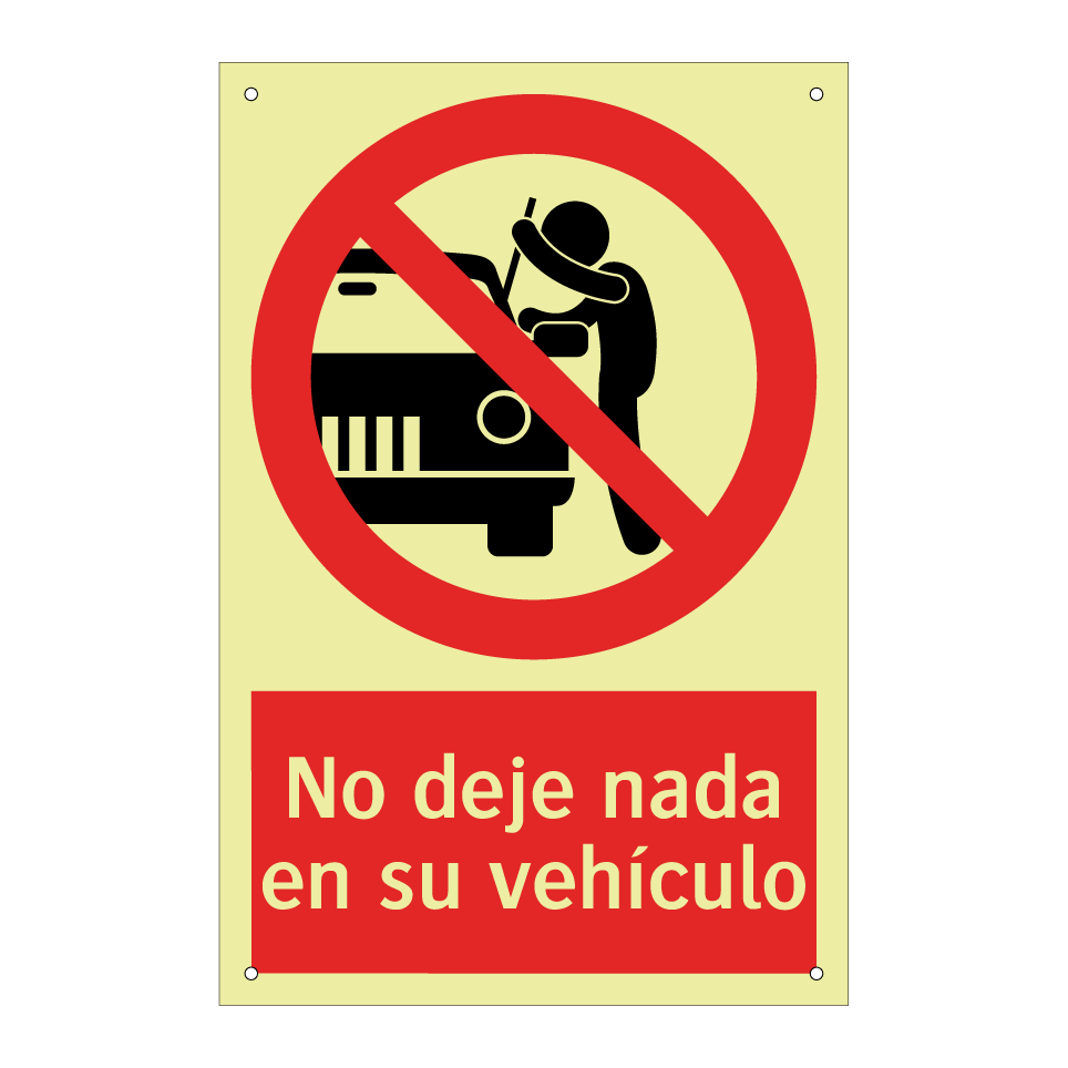 No deje nada en su vehículo