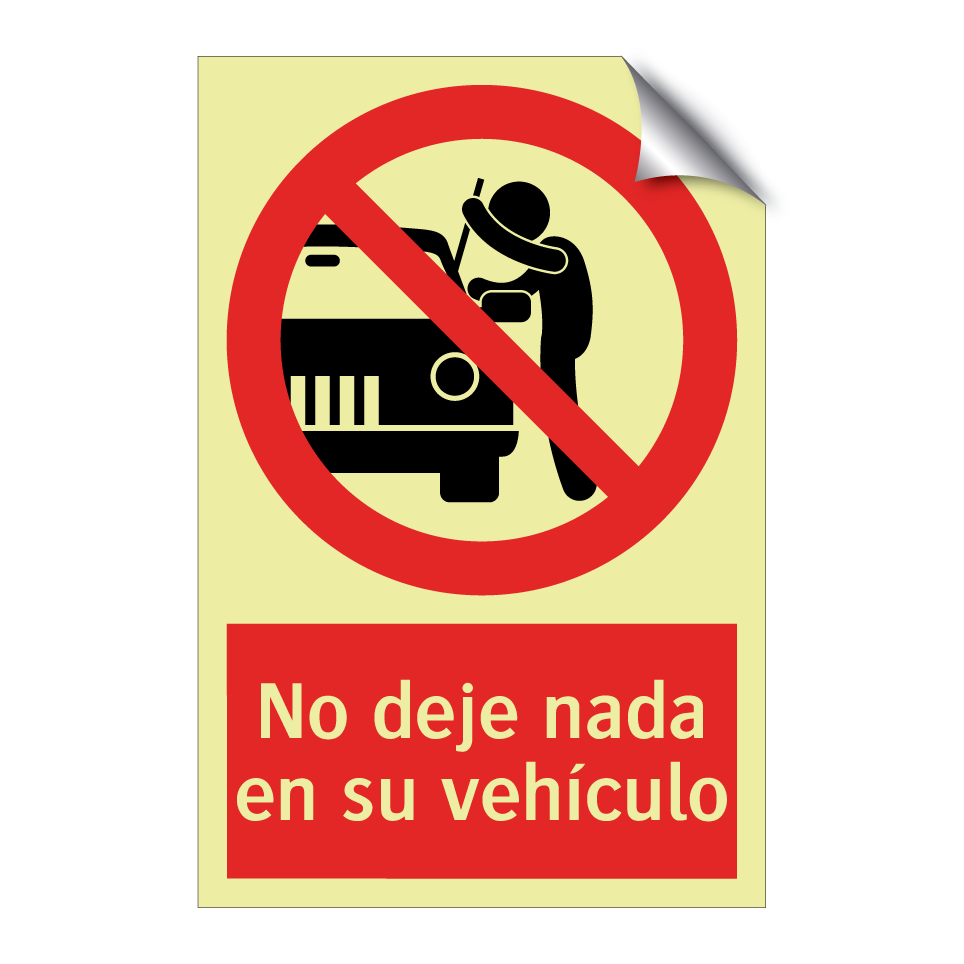 No deje nada en su vehículo
