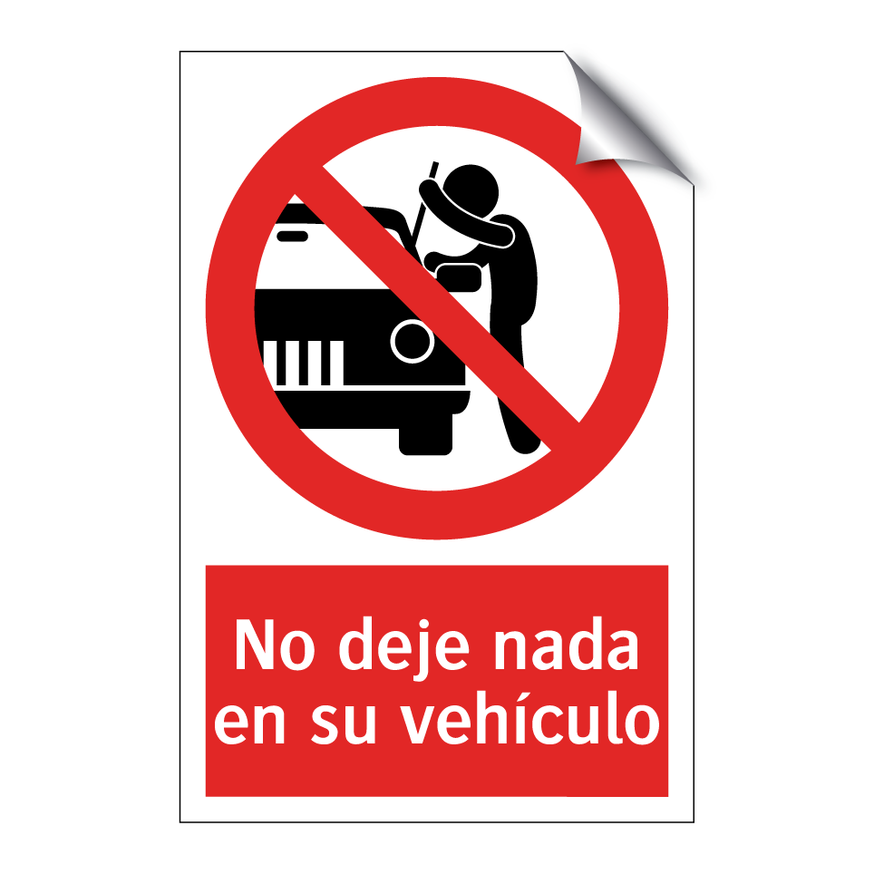 No deje nada en su vehículo