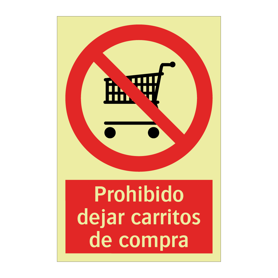 Prohibido dejar carritos de compra