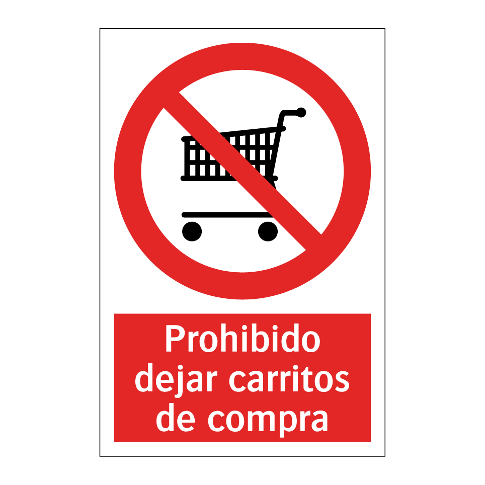 Prohibido dejar carritos de compra