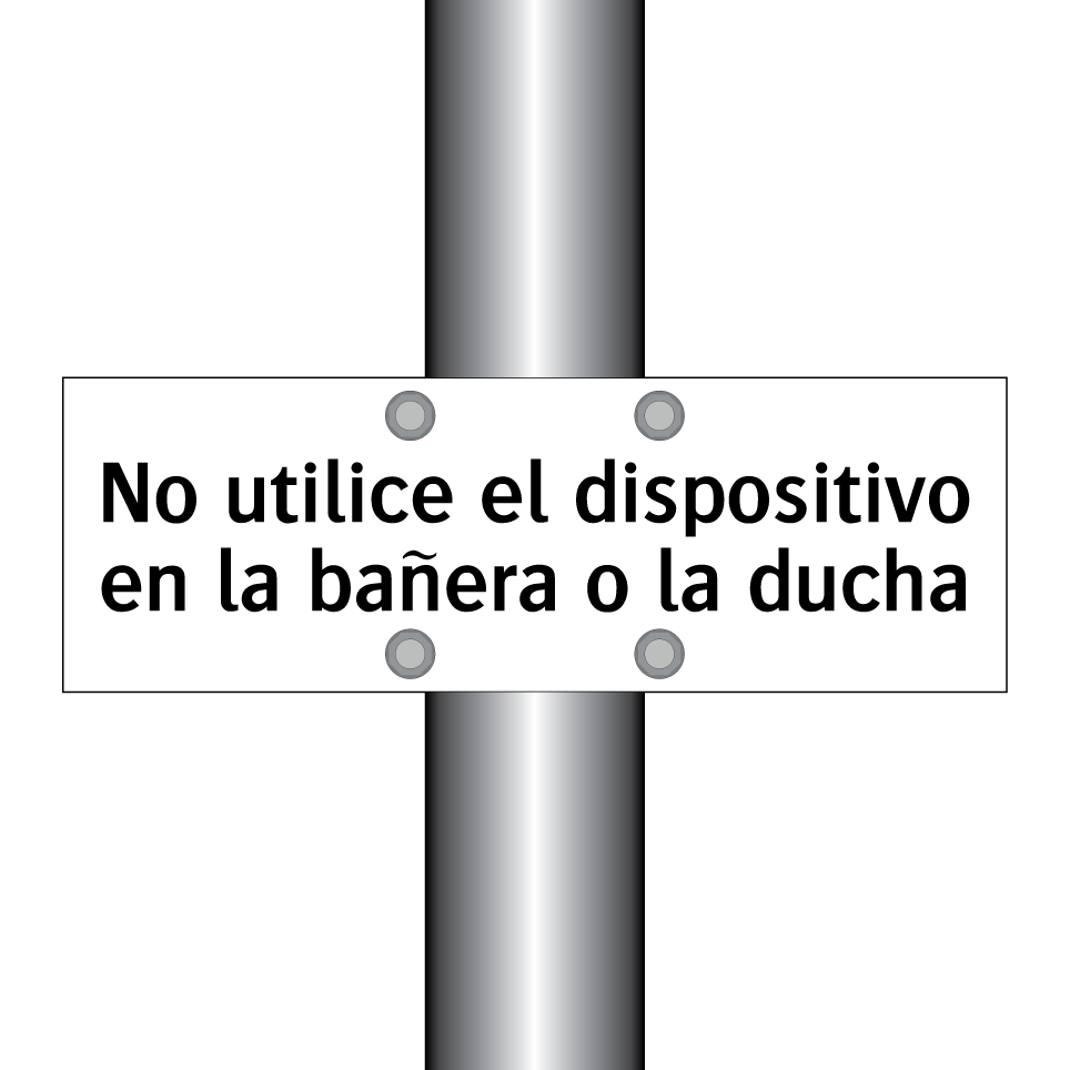 No utilice el dispositivo en la bañera o la ducha