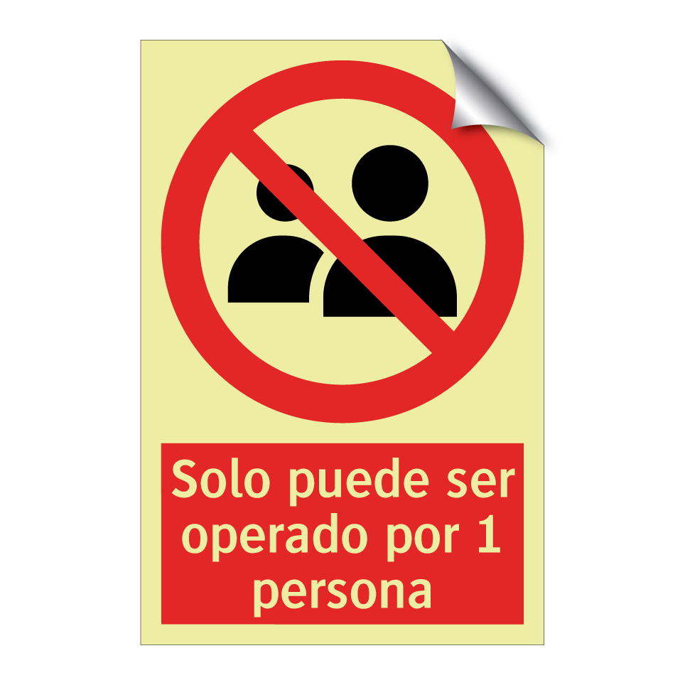 Solo puede ser operado por 1 persona