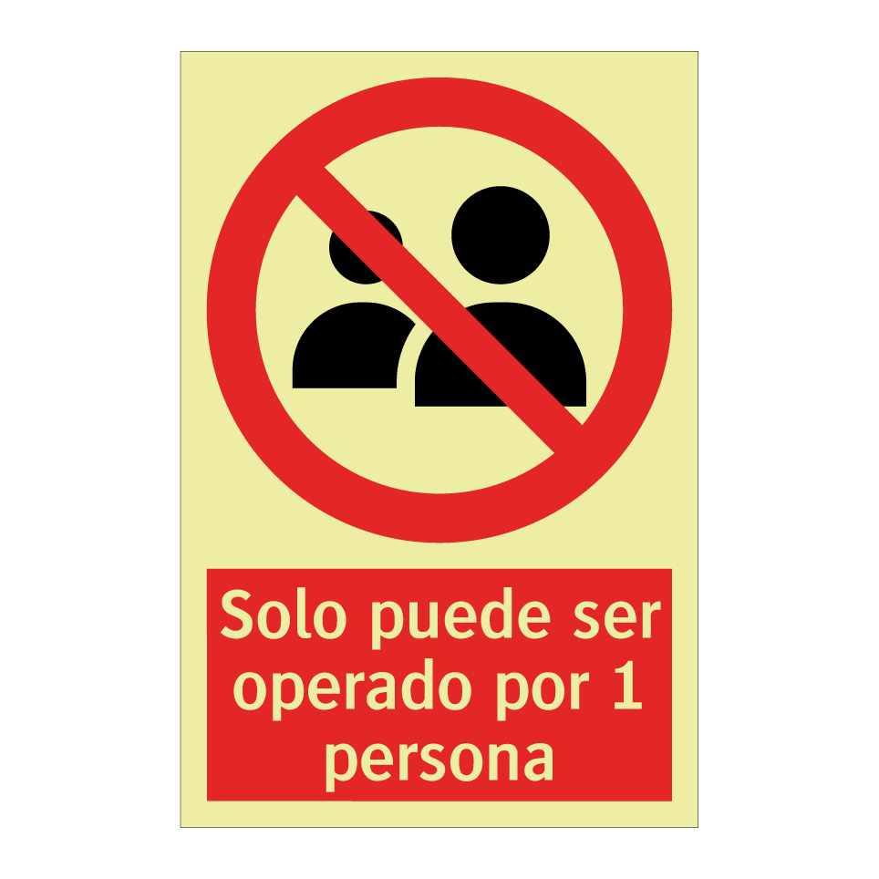 Solo puede ser operado por 1 persona