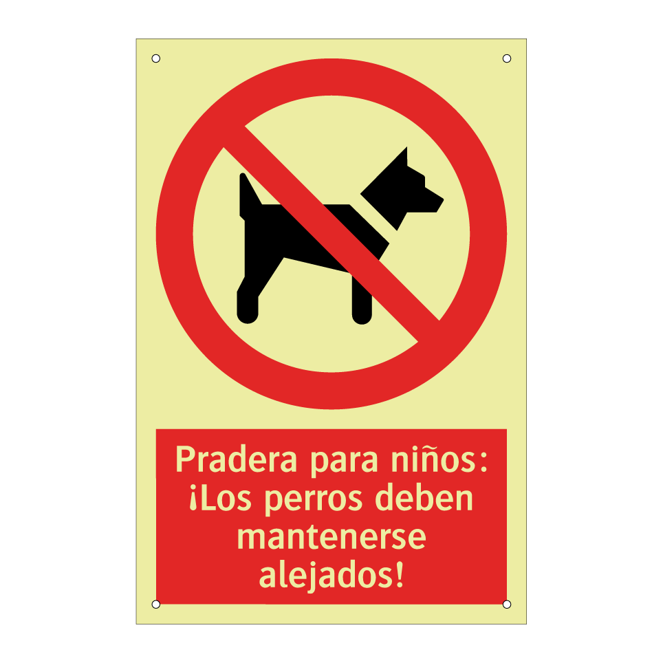 Pradera para niños: ¡Los perros deben mantenerse alejados!