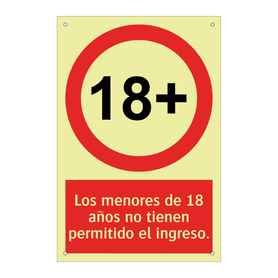 Los menores de 18 años no tienen permitido el ingreso.
