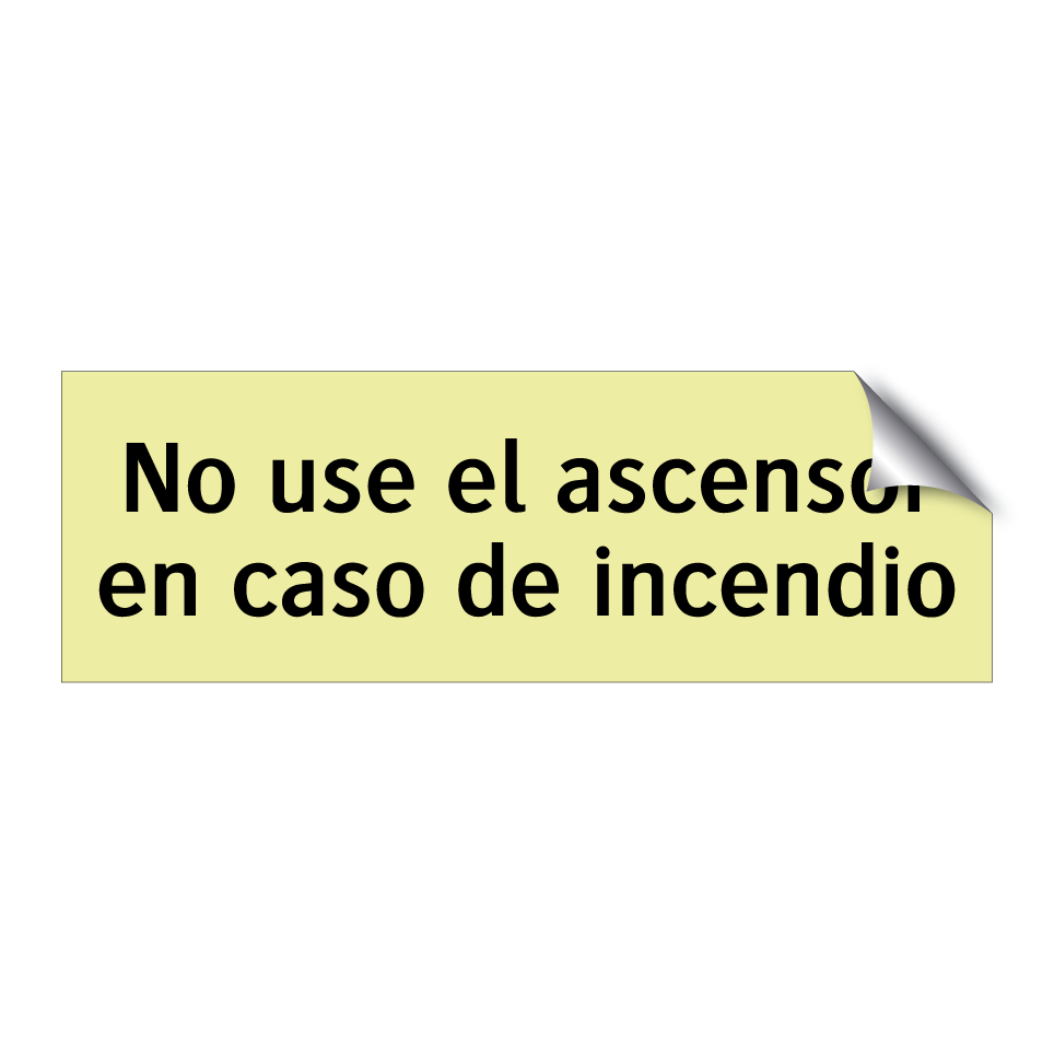 No use el ascensor en caso de incendio