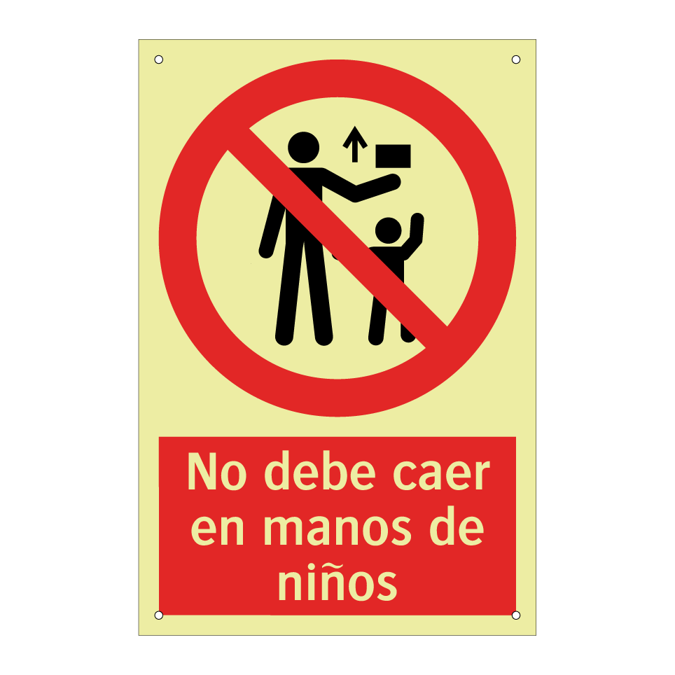 No debe caer en manos de niños