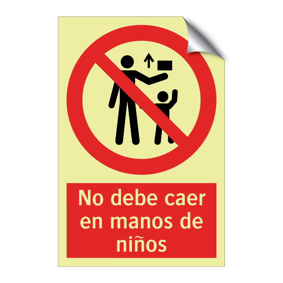 No debe caer en manos de niños