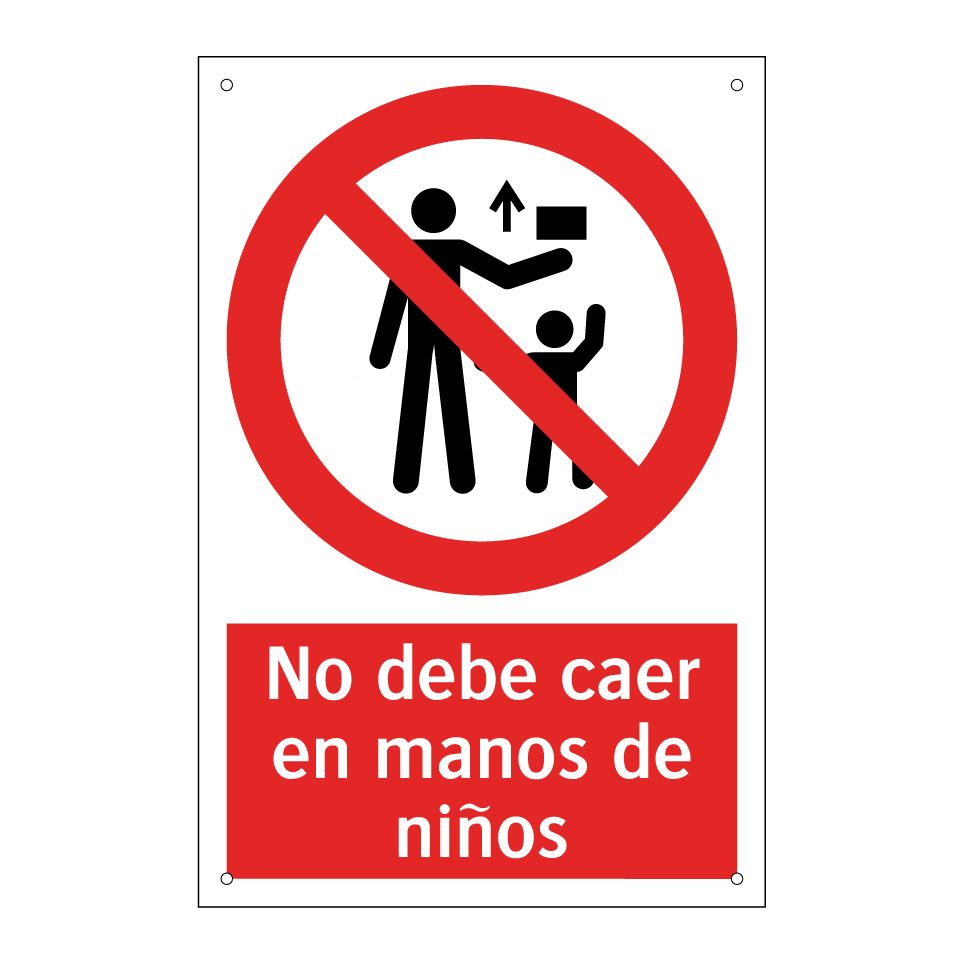 No debe caer en manos de niños