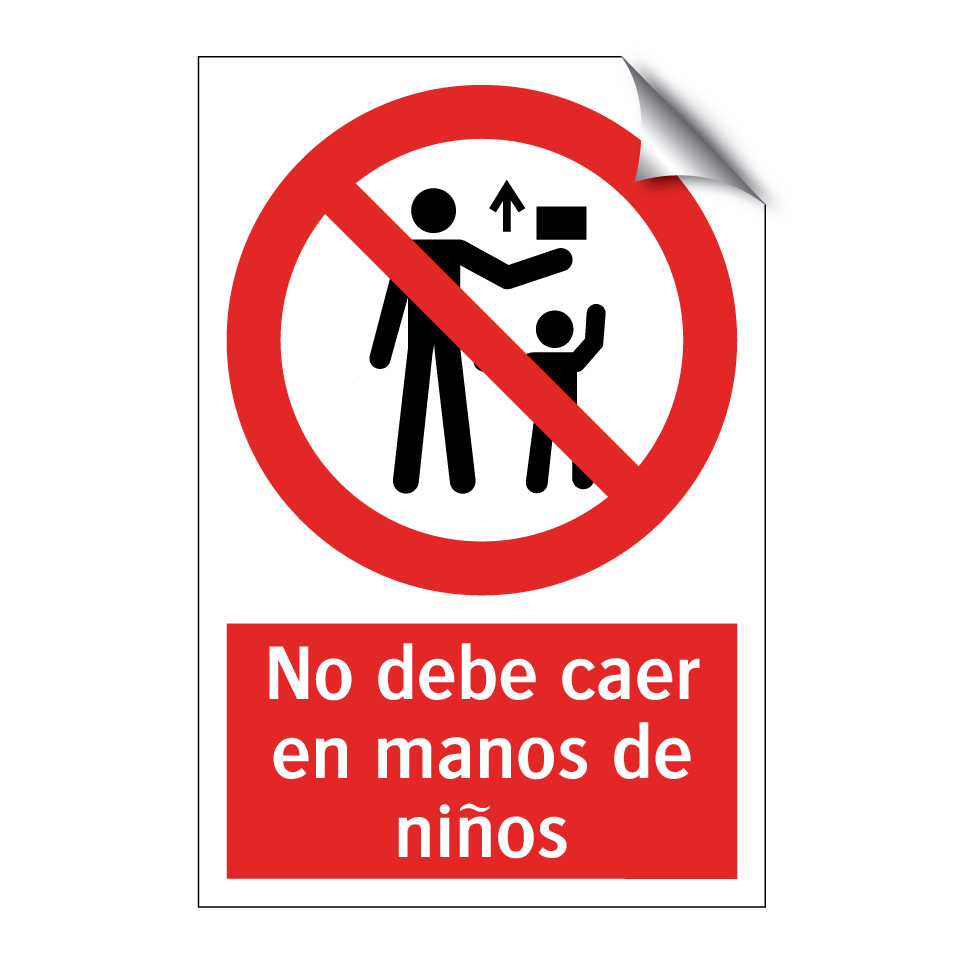 No debe caer en manos de niños