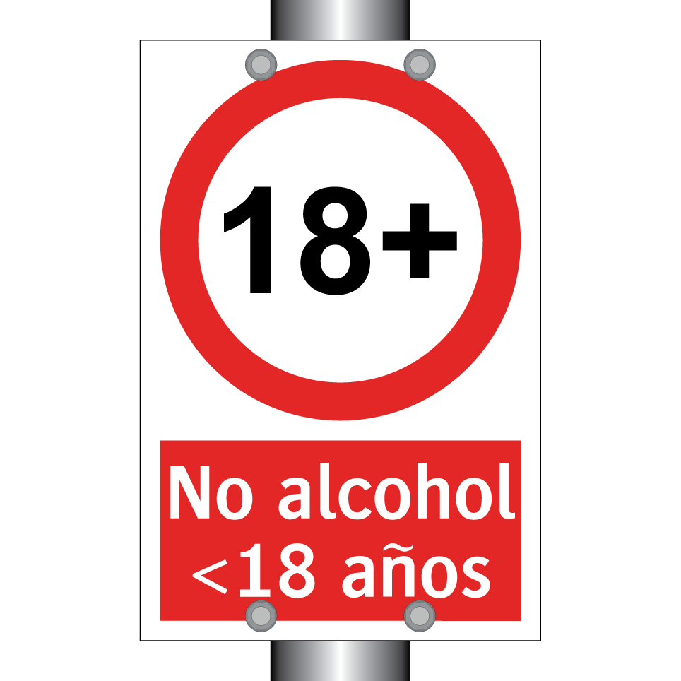 No alcohol <18 años