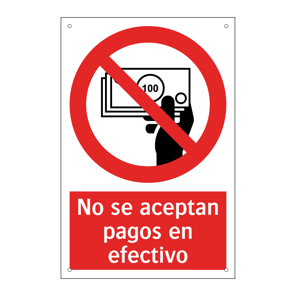 No se aceptan pagos en efectivo