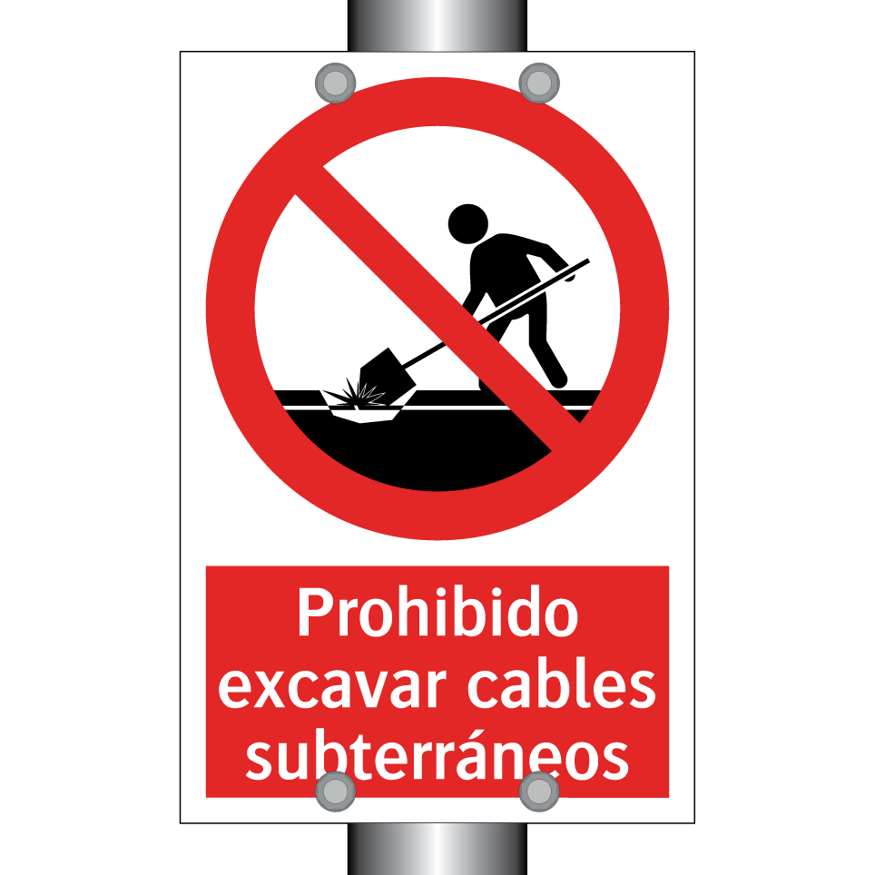 Prohibido excavar cables subterráneos