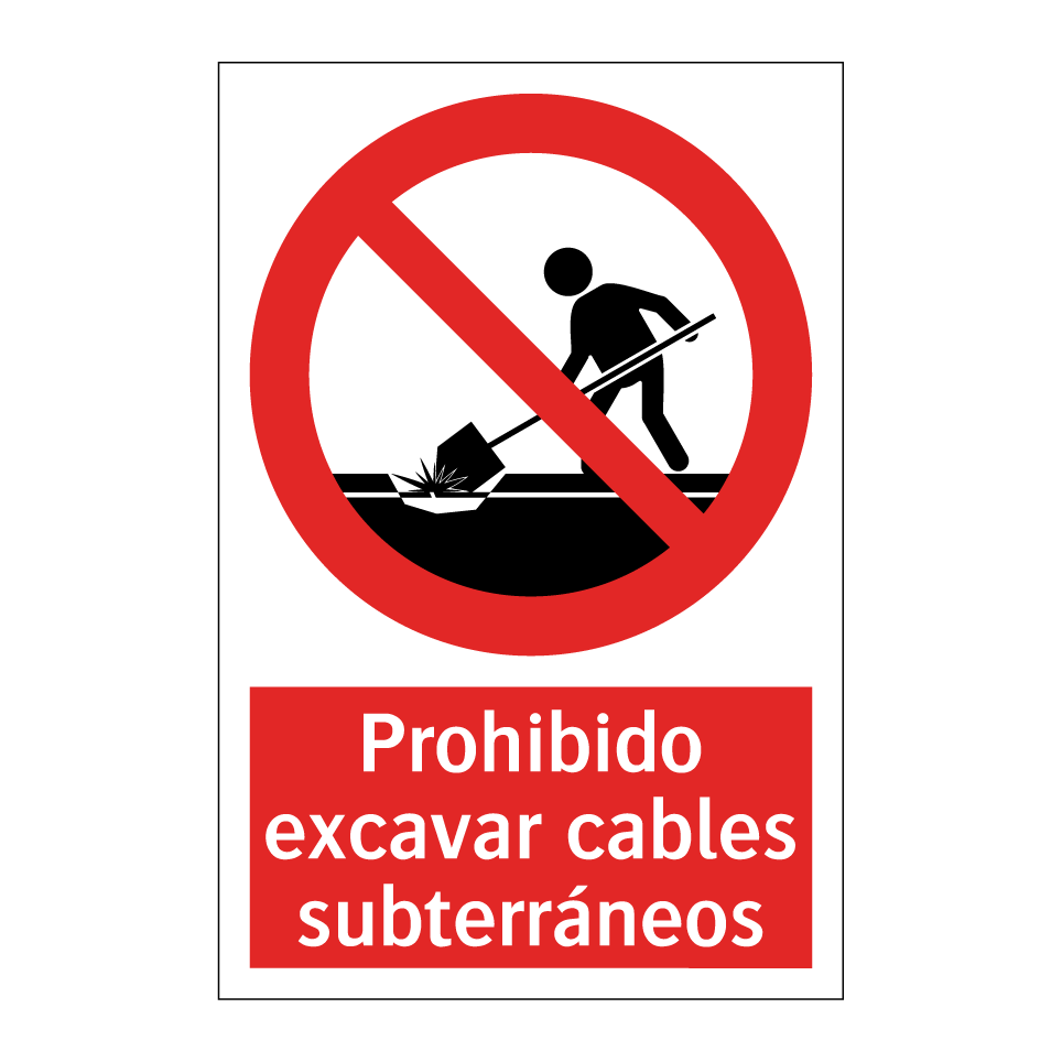 Prohibido excavar cables subterráneos