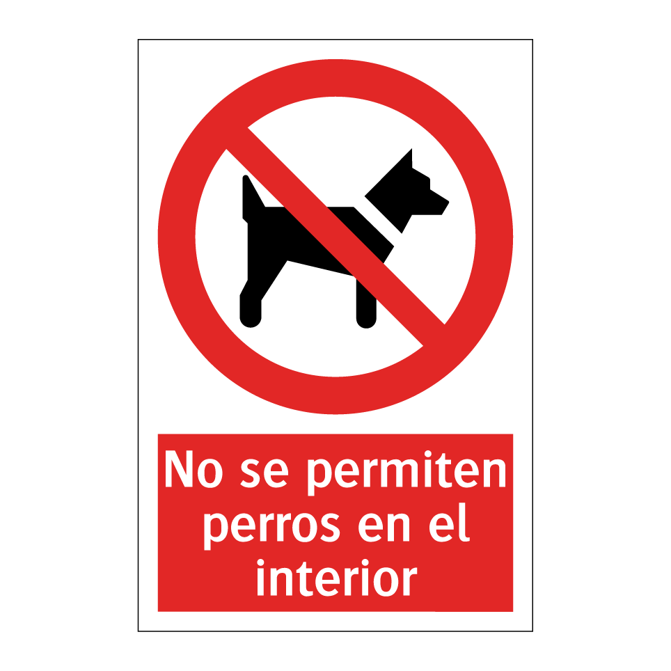 No se permiten perros en el interior