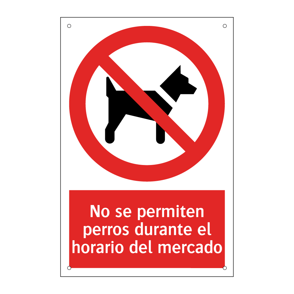 No se permiten perros durante el horario del mercado