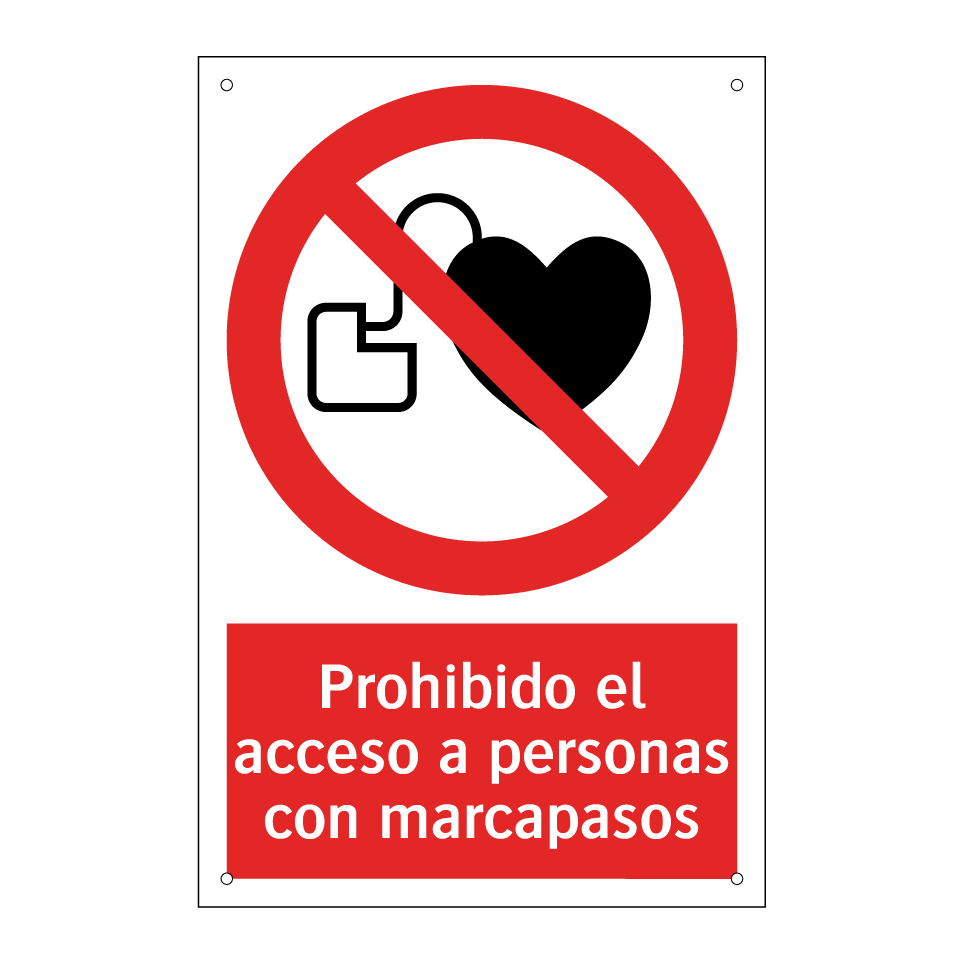 Prohibido el acceso a personas con marcapasos