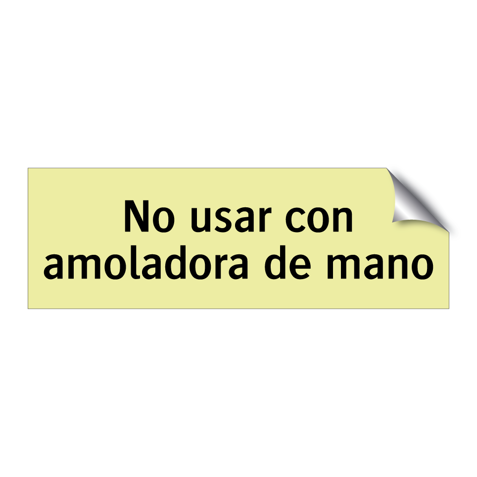 No usar con amoladora de mano