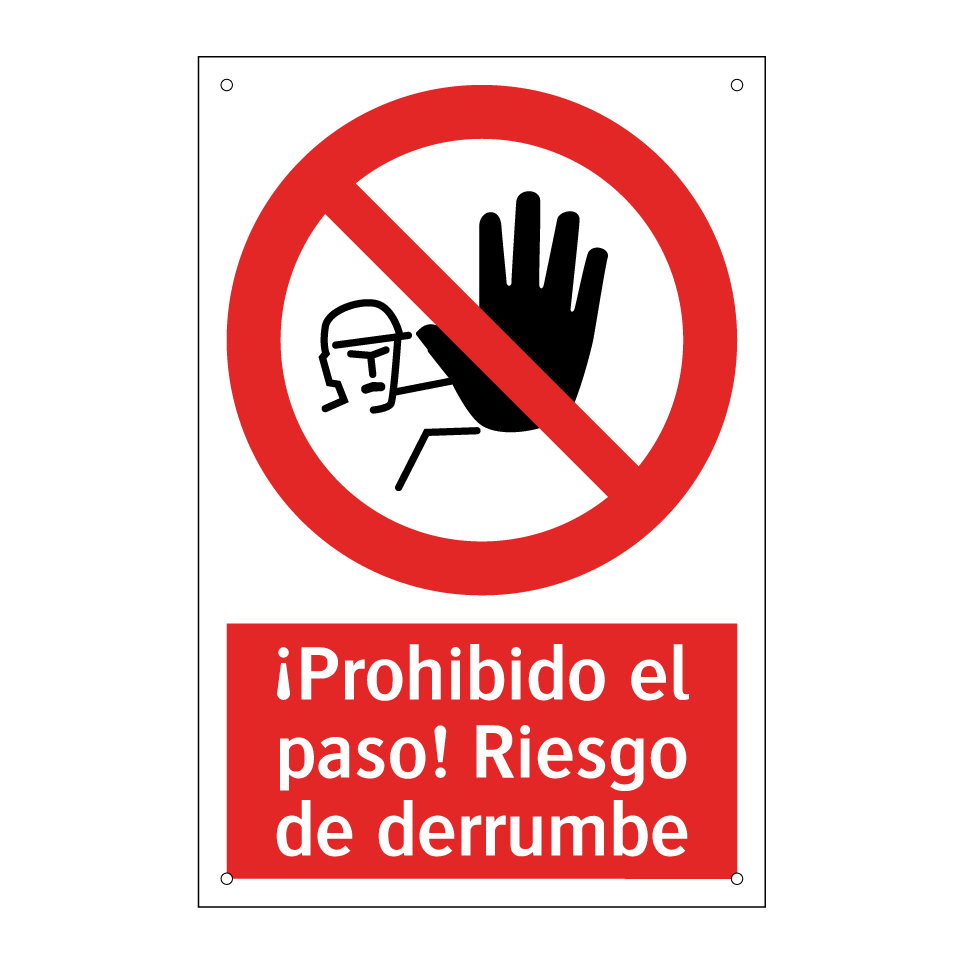 ¡Prohibido el paso! Riesgo de derrumbe