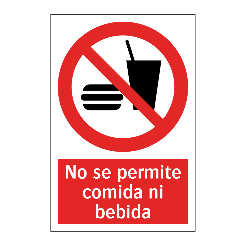 No se permite comida ni bebida