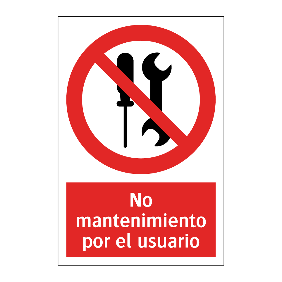 No mantenimiento por el usuario