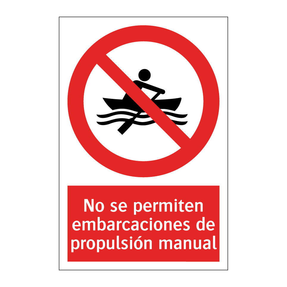 No se permiten embarcaciones de propulsión manual