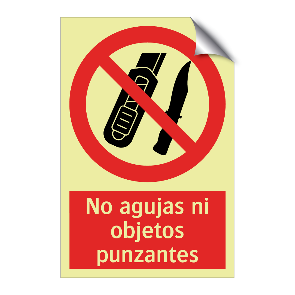 No agujas ni objetos punzantes