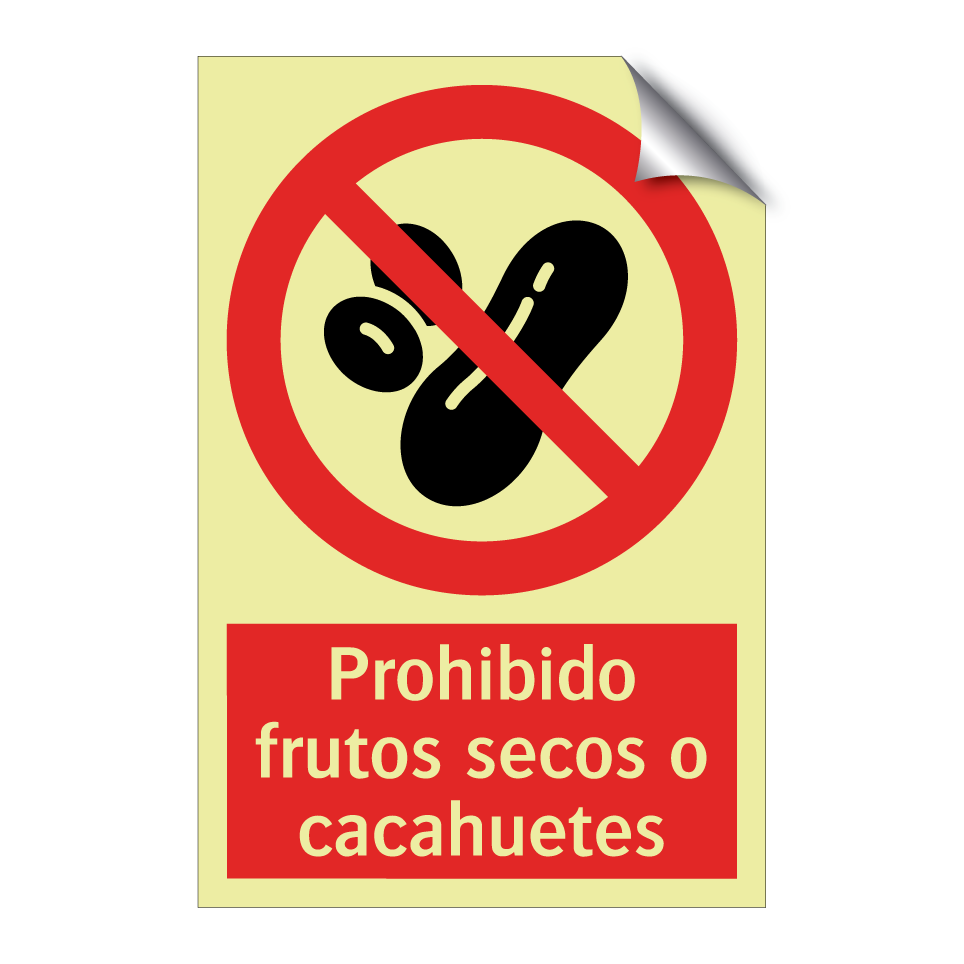 Prohibido frutos secos o cacahuetes