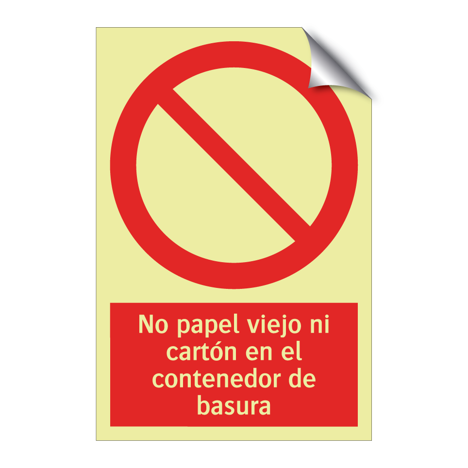 No papel viejo ni cartón en el contenedor de basura