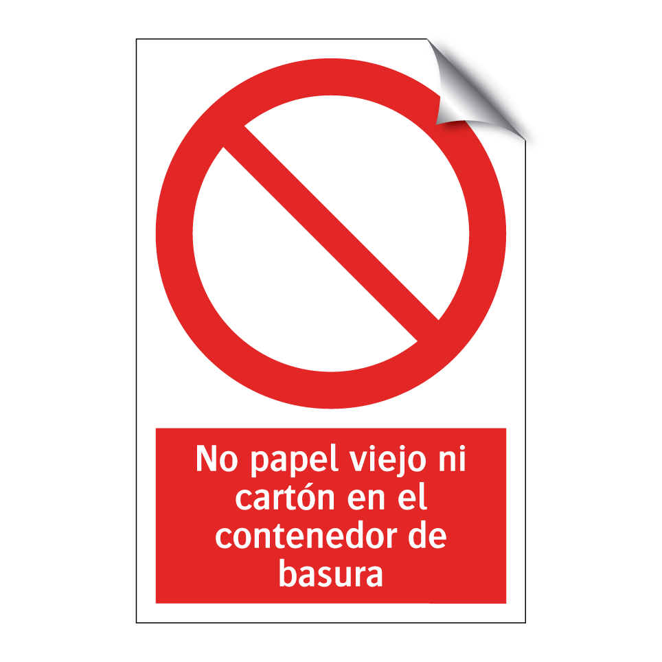 No papel viejo ni cartón en el contenedor de basura