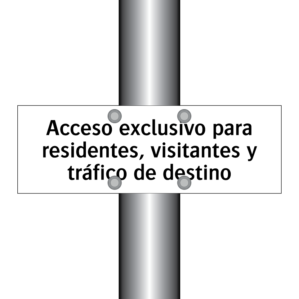 Acceso exclusivo para residentes, visitantes y tráfico de destino