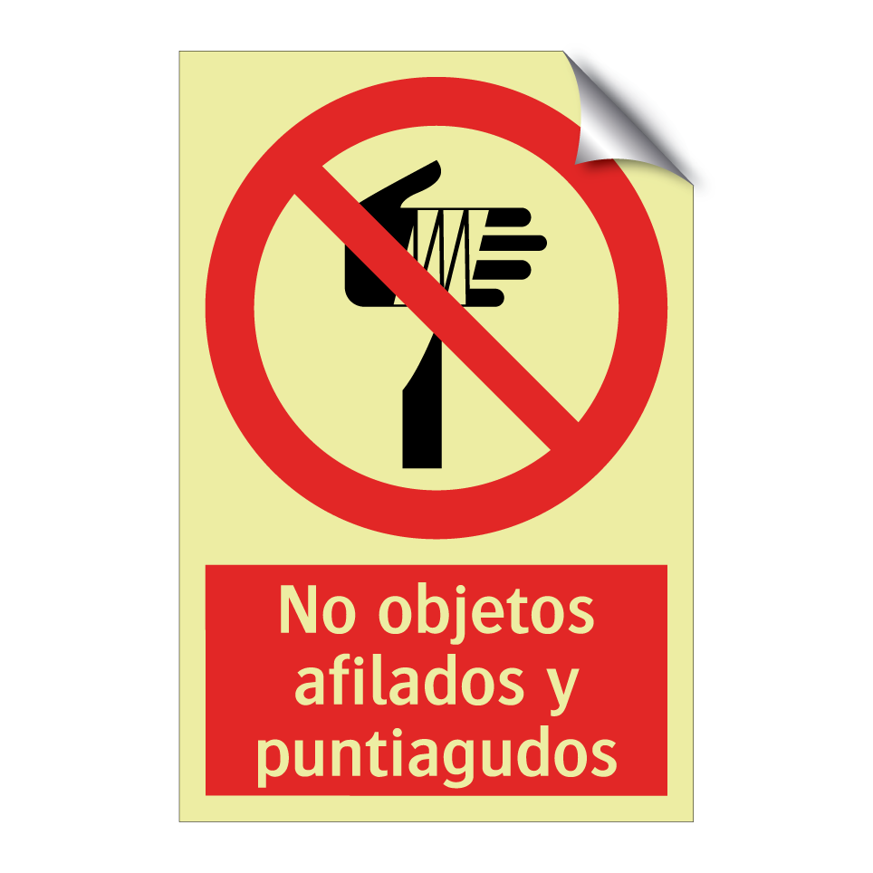 No objetos afilados y puntiagudos