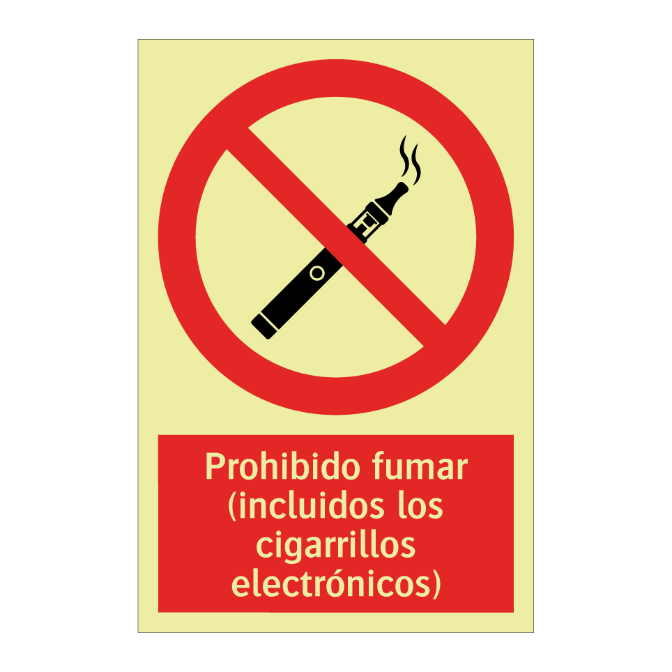 Prohibido fumar (incluidos los cigarrillos electrónicos)