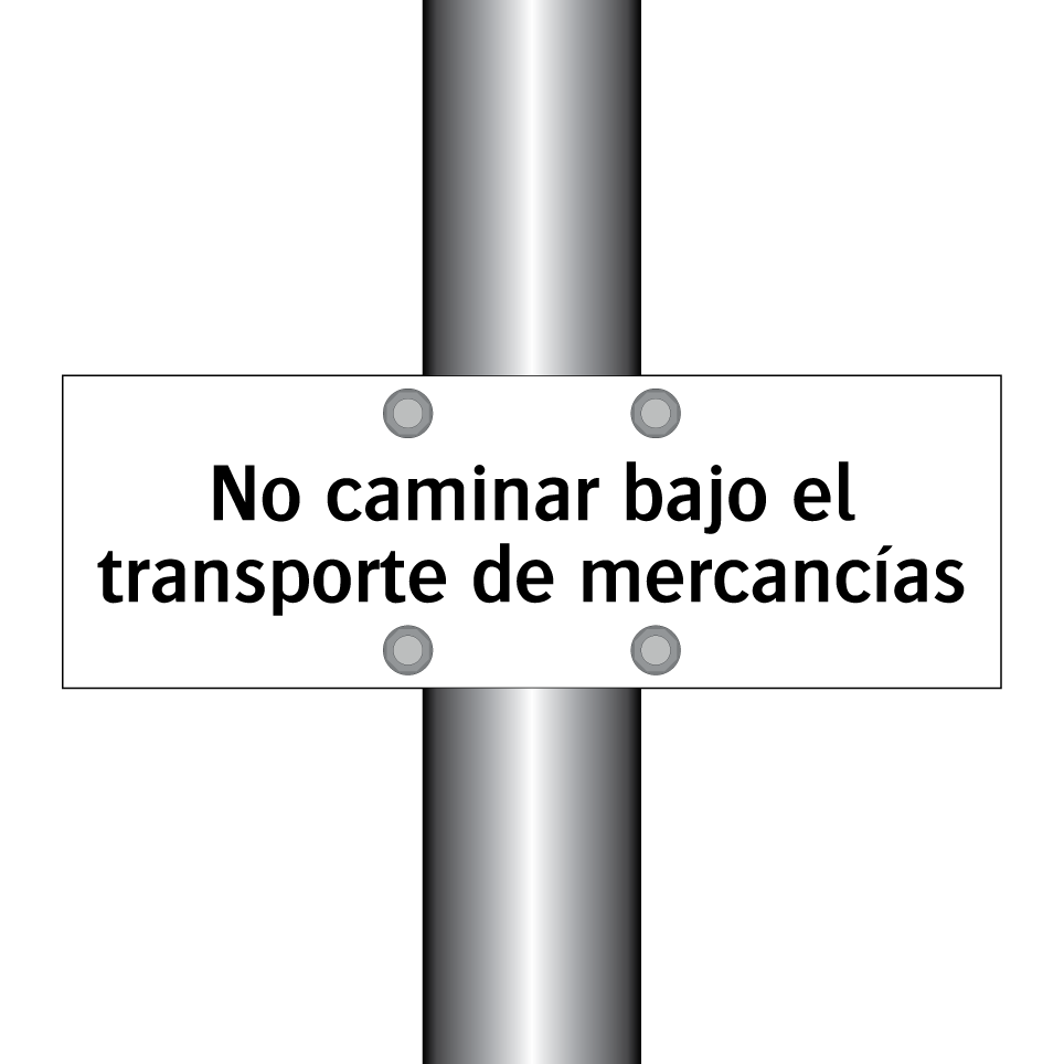 No caminar bajo el transporte de mercancías