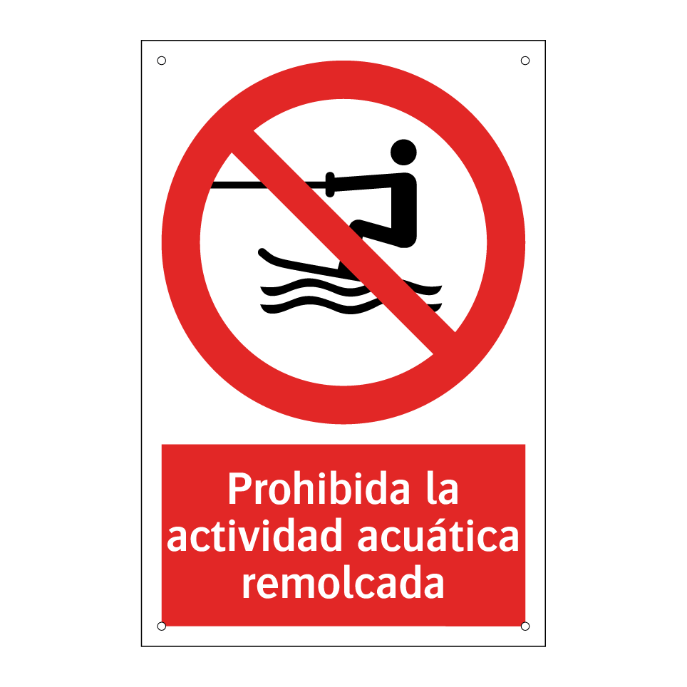 Prohibida la actividad acuática remolcada