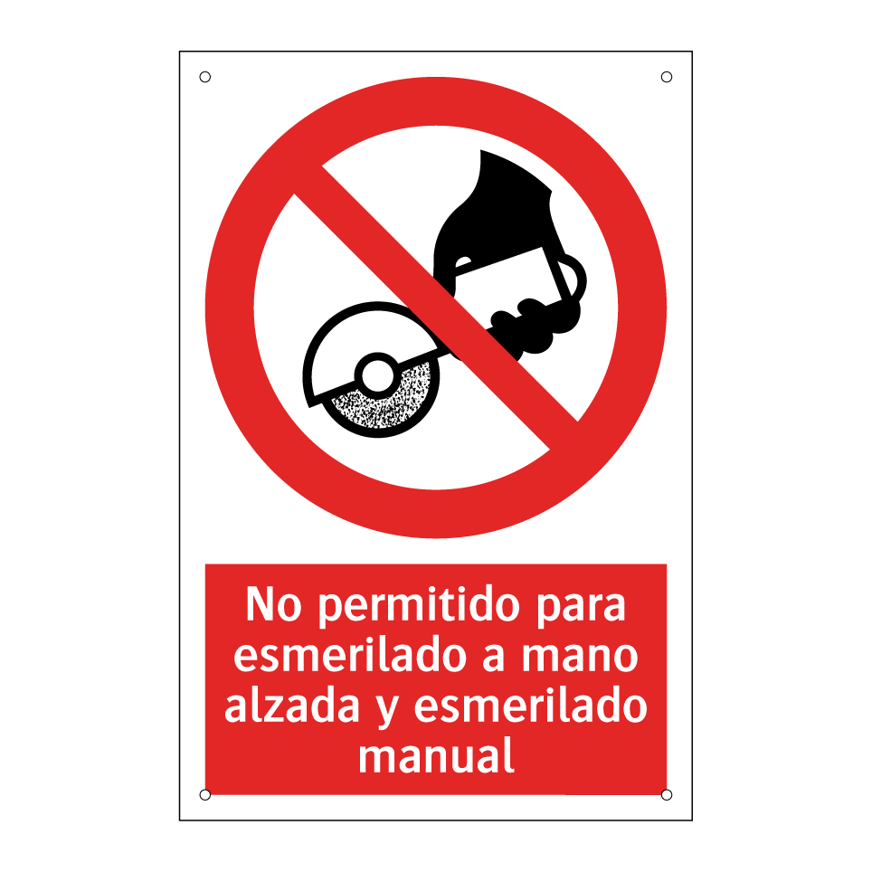 No permitido para esmerilado a mano alzada y esmerilado manual