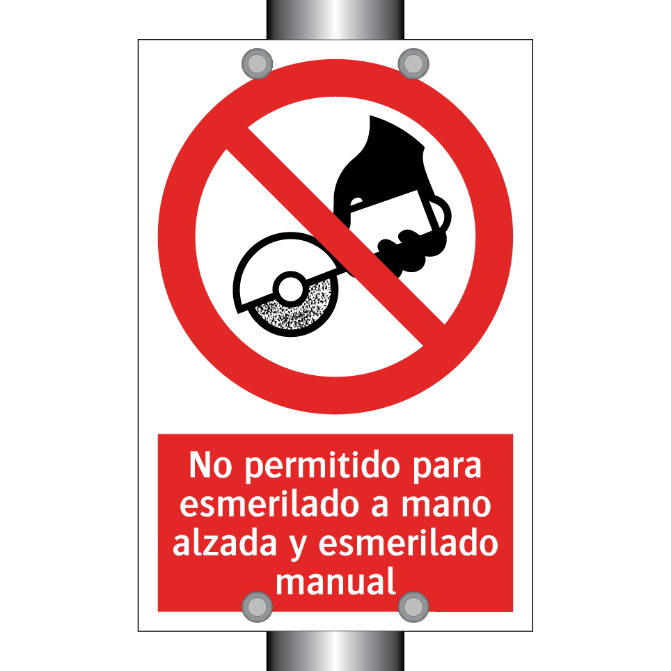 No permitido para esmerilado a mano alzada y esmerilado manual