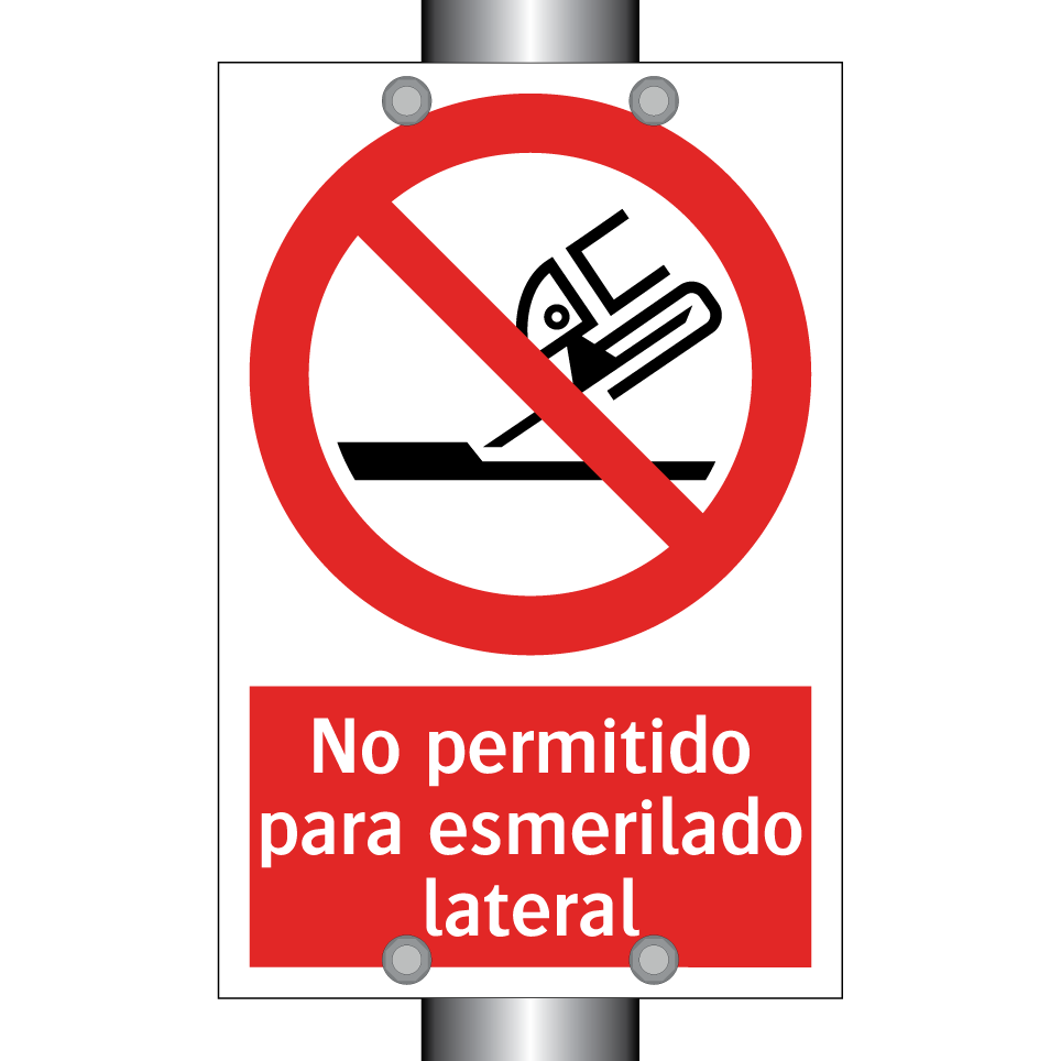 No permitido para esmerilado lateral